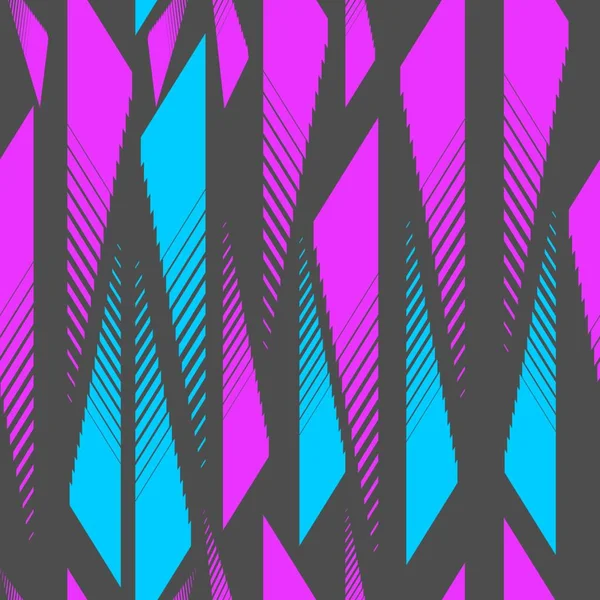 ファンキーなメンフィス図形パターン シームレスなトレンディなカラフルなピンクとブルーの背景のベクトル図 — ストックベクタ
