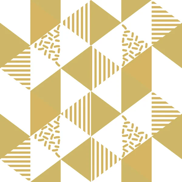 Γεωμετρική Τρίγωνο Χωρίς Ραφή Πρότυπο Διάνυσμα Χρυσά Χρώματα Κίτρινο Χρυσό — Διανυσματικό Αρχείο