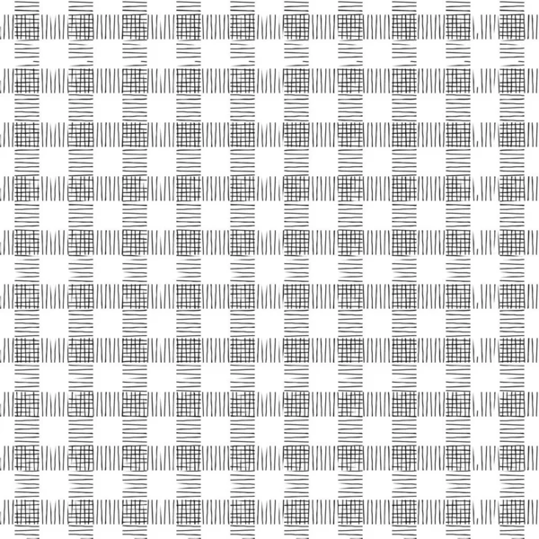 Проверьте Бесшовный Рисунок Полосками Черно Белого Цвета Текстильной Печати — стоковый вектор
