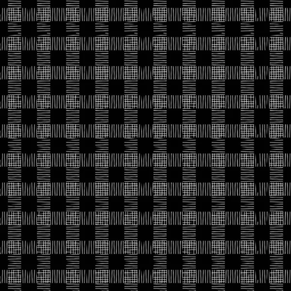 Проверьте Бесшовный Рисунок Полосками Черно Белого Цвета Текстильной Печати — стоковый вектор