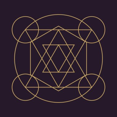 Kutsal antik geometri mandala tasarlamak vektör çizim. Din mistik sembol simge.