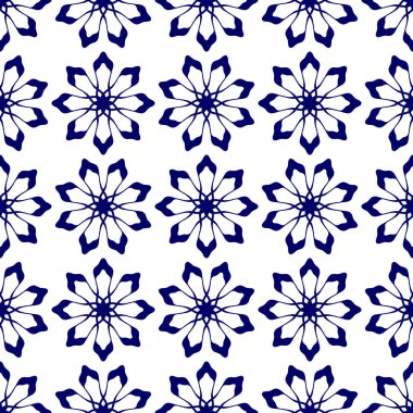 İslam Dikişsiz desen vektör illüstrasyon mavi ve beyaz renkler