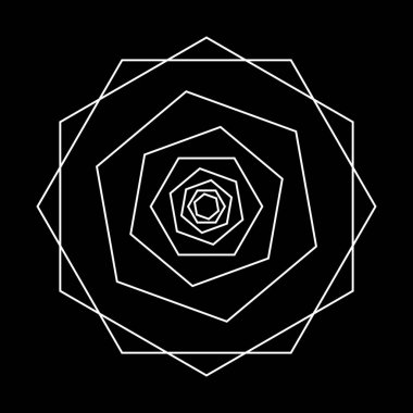 Antik geometrisi soyut gül çiçek mandala siyah beyaz vektör