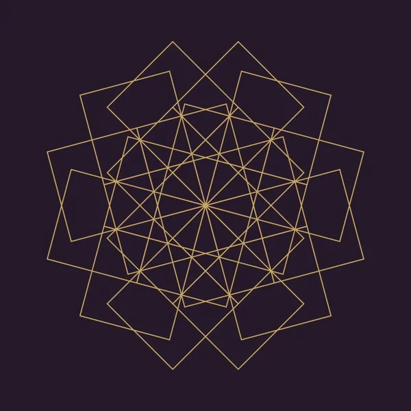 Antik geometrisi soyut mandala kristal çiçek vektör çizim
