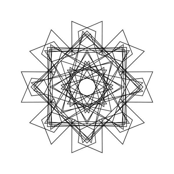 Mandala Heliga Antika Geometri Vektorillustration Svart Och Vitt Mystisk Cirkel — Stock vektor