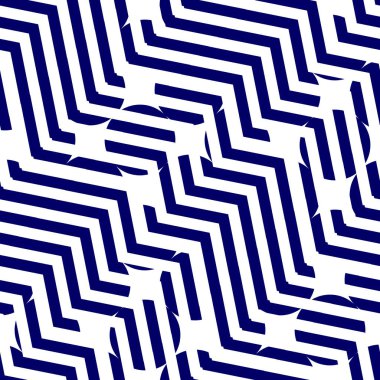 Soyut kafes geometrik Dikişsiz desen vektör çizim arka plan. Mavi ve beyaz renkler moda tekstil baskı ve wall art deco için şeritli satırları.