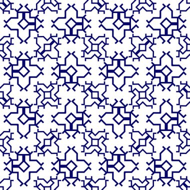 Arap Dikişsiz desen vektör. Rhombus hatları ile geometrik arka plan.