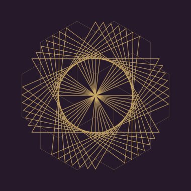 Antik geometrisi soyut daire mandala satırları illüstrasyon vektör