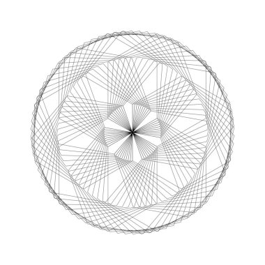 Mandala Kutsal antik geometri vektör çizim siyah ve beyaz. Mistik daire soyut.