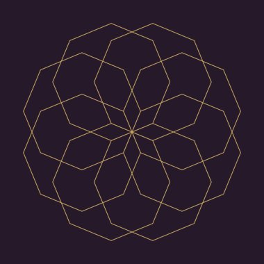 Antik geometrisi soyut çiçek mandala vintage vektör çizim