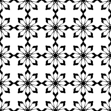 Tek renkli renkli geometrik vintage Dikişsiz desen vektör çizim. Siyah ve beyaz arka plan geometrik soyut duvar kaydırma ve moda tekstil baskı için.