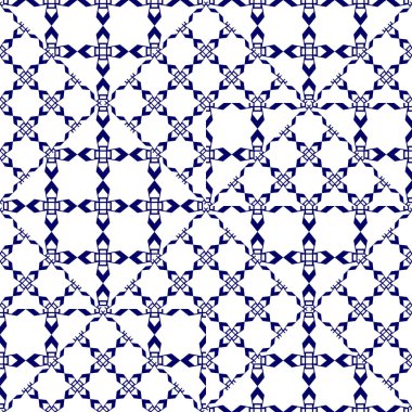 İslam Dikişsiz desen vektör illüstrasyon mavi ve beyaz renkler