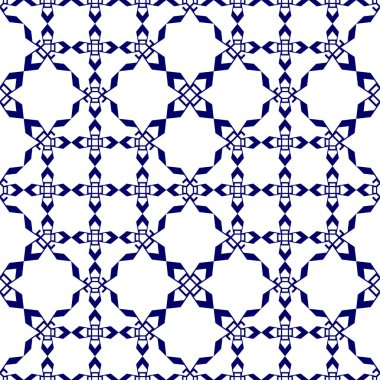 İslam Dikişsiz desen vektör illüstrasyon mavi ve beyaz renkler