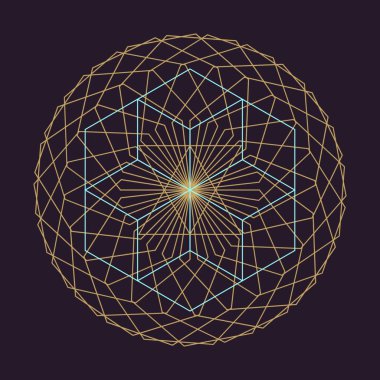 Antik geometrisi soyut mandala ruhsal vektör çizim