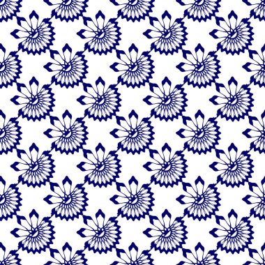 İslam Dikişsiz desen vektör illüstrasyon mavi ve beyaz renkler