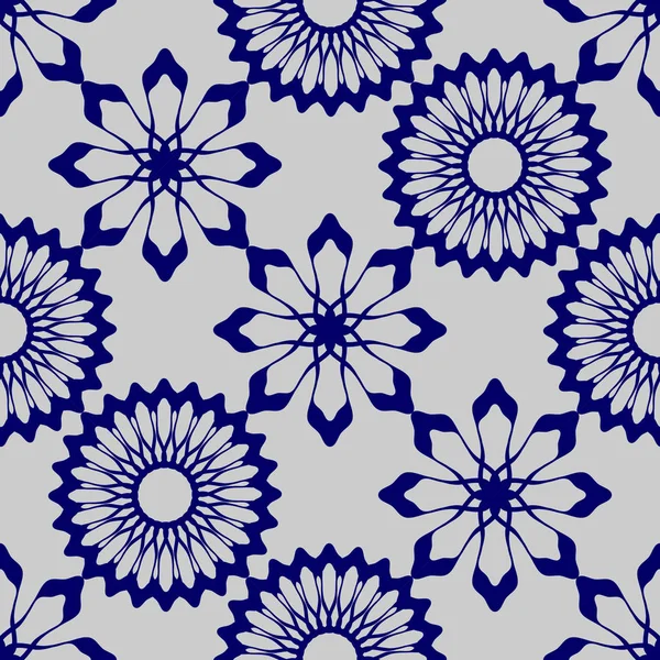 Исламская Векторная Иллюстрация Бесшовных Шаблонов Синего Белого Цветов — стоковый вектор