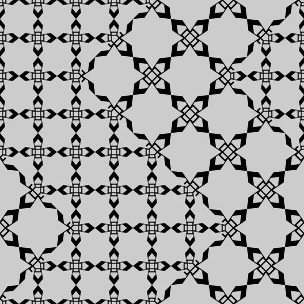 Geometrische Vintage Naadloze Patroon Vectorillustratie Met Monochrome Kleuren Zwart Wit — Stockvector