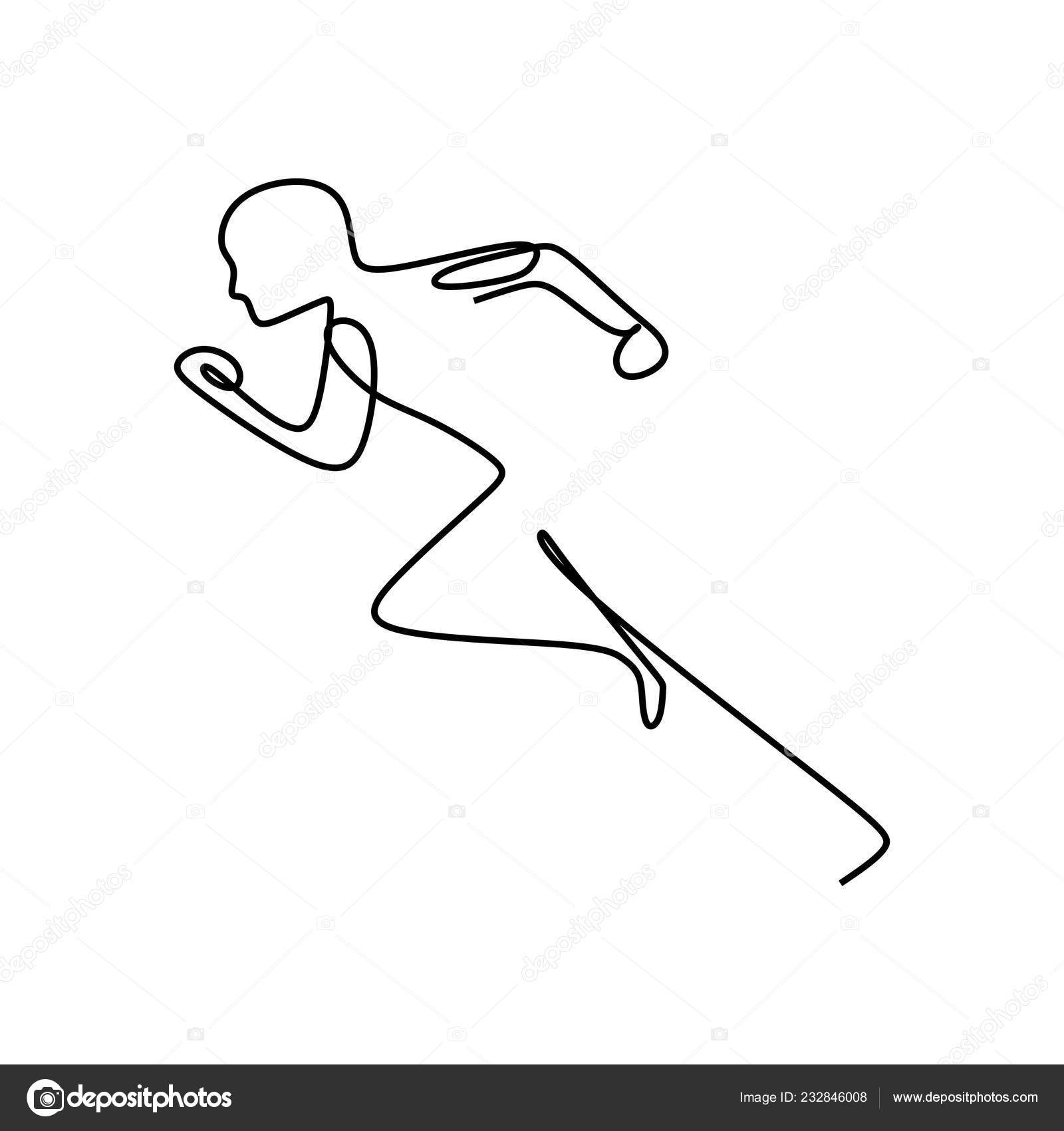 Vetores de Um Desenho De Linha Do Atleta Correndo Rápido e mais imagens de  Correr - Correr, Arte Linear, Contorno - iStock