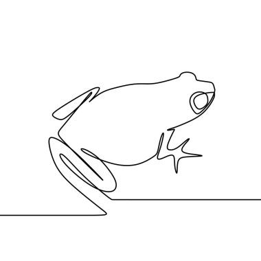 Bir çizim için bir kurbağa vektör çizim şık minimalist tasarım.