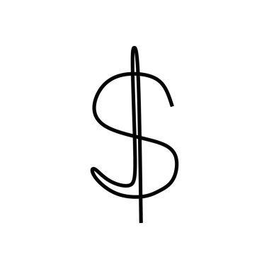 Doları tek bir satır sanat vektör çizim resim.