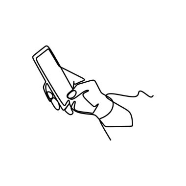 Cep telefonu bir satır sanat vektör resim