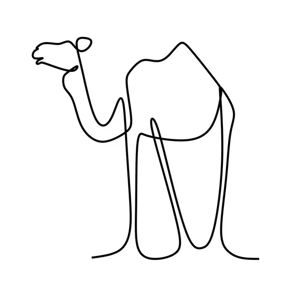 Καμήλα Τέχνης Μία Γραμμή Σχεδίασης Διάνυσμα — Διανυσματικό Αρχείο