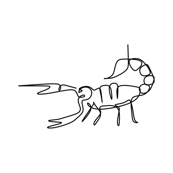 Scorpion one line art drawing vector