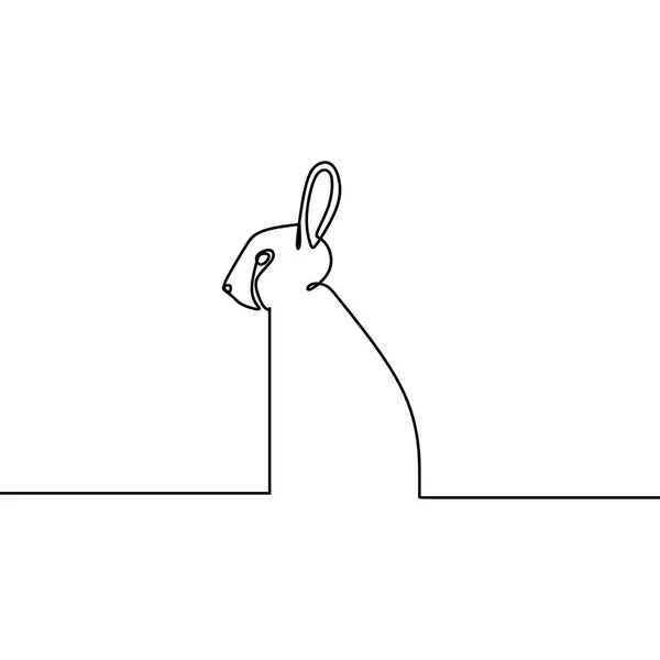 Rabbit Une Illustration Vectorielle Dessin Ligne Continue — Image vectorielle