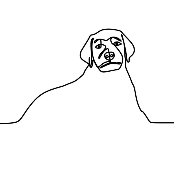 Pes Vektorové Jediného Kreslení Čar Kontinuální Styl Obrázku — Stockový vektor