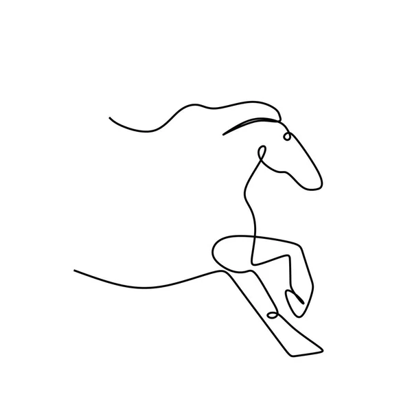 马向量的一条线画 — 图库矢量图片