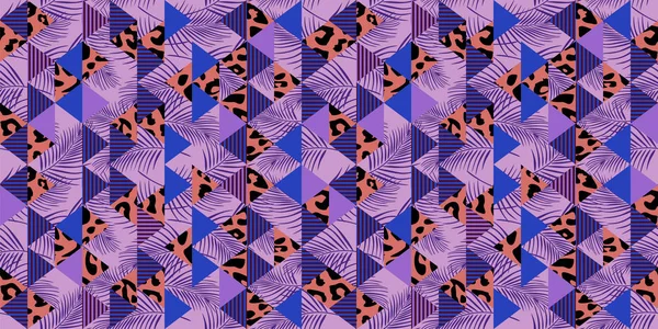 Trendige Leopardenhaut Nahtlos Muster Vektor Illustration Hintergrund Mehrfarbig Bereit Für — Stockvektor