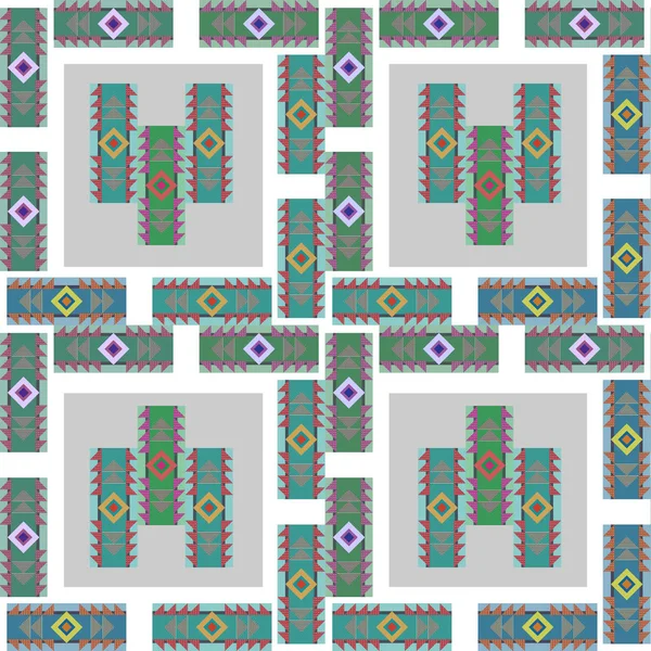 Retro Tribal Bunte Nahtlose Muster Vektor Illustration Hintergrund — Stockvektor