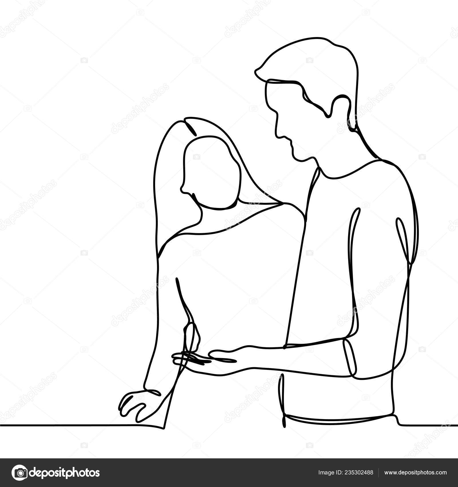 Continuous Line Drawing Couple Stock Illustrations, Cliparts and Royalty  Free Continuous Line Drawing Couple Vectors