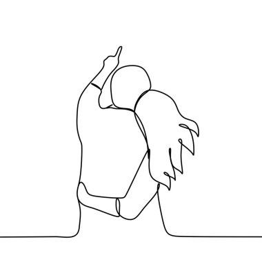 sürekli çizgi çizme, - beyaz arka plan üzerinde izole vektör çizim