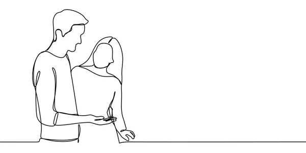Мужчина Показывает Своей Девушке Концепция Романтической Пары Включающая Себя Векторную — стоковый вектор