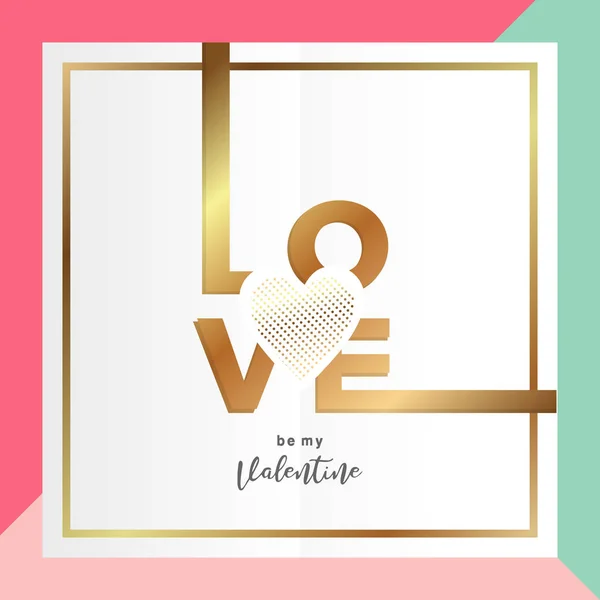 Valentines Day Card Design Love Lettering Happy Valentine Word Pastel — Stock Vector