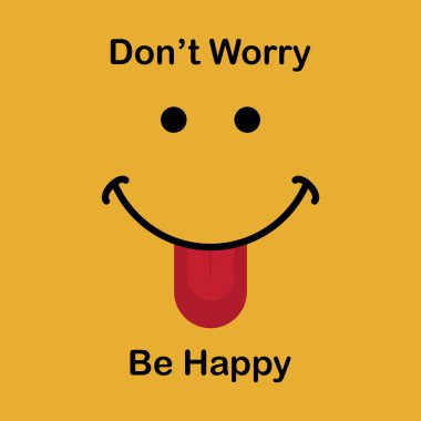 Motivasyona Alınan poster afiş tasarımı ile mutlu ve smile vektör çizim