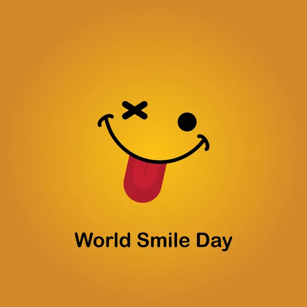 Dia Mundial Emoji Julho Smiling Emoticon Lettering Dia Mundial Emoji — Vetor de Stock