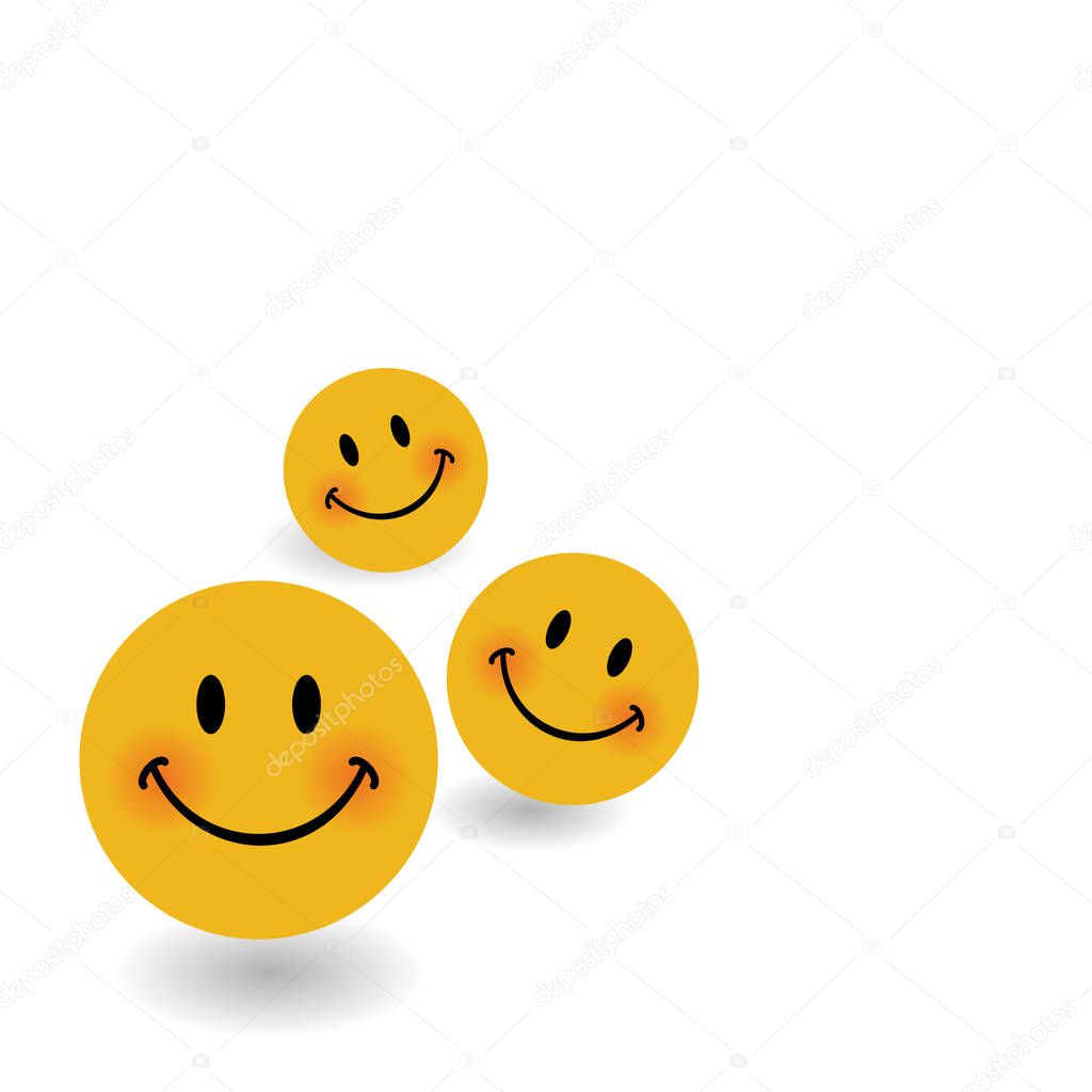 Smile icon background template. Smiley faces design elements. Vector illustration. Happiness concept.