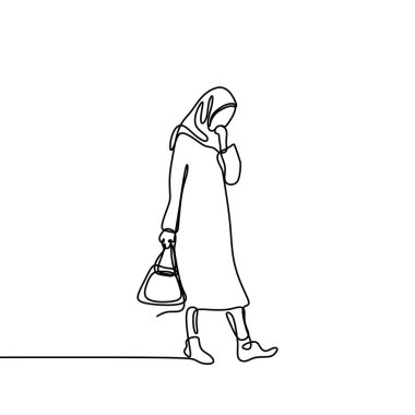 Tesettür kadın bir çizim vektör