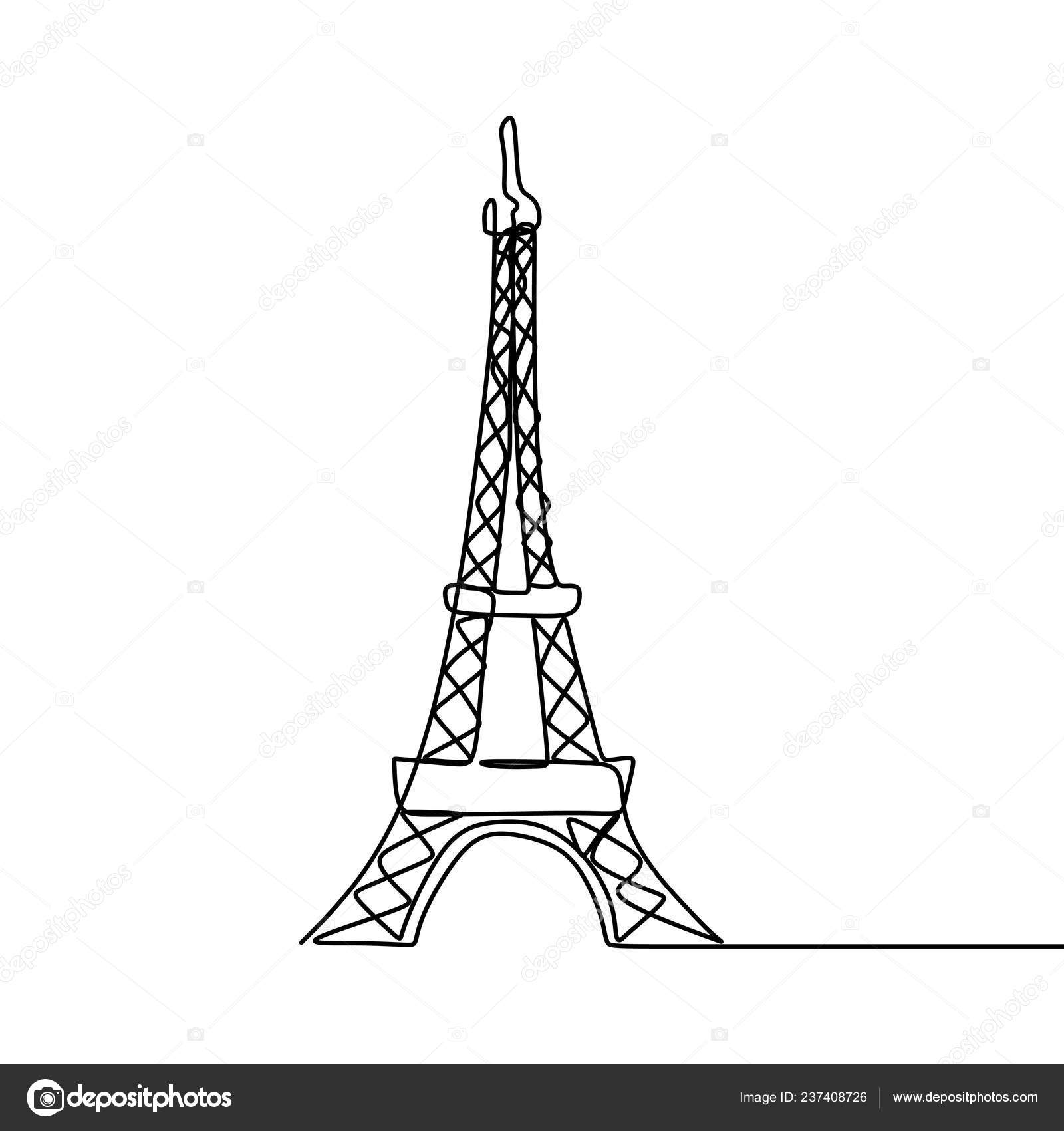 Step By Step Paris Eiffel Tower Drawing Easy - Rectangle Circle