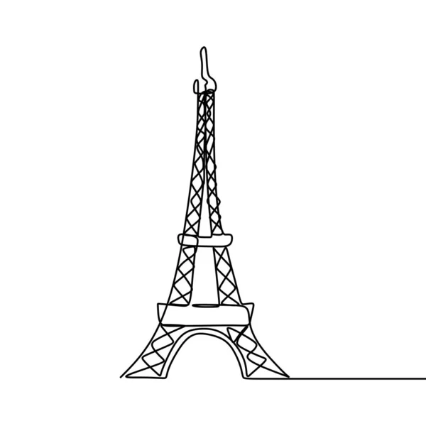 エッフェル タワー つ線画ベクトル図図 — ストックベクタ