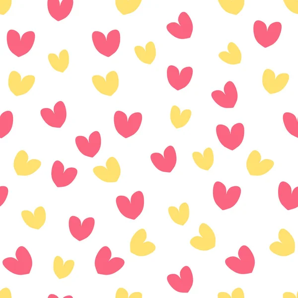 心のシームレスなパターン ベクトル図トレンディなカラフルなバレンタインデー テーマ — ストックベクタ