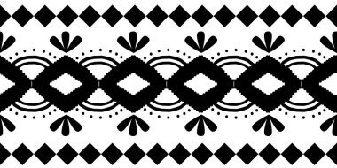 Siyah ve beyaz Afrika Antik motif seamless modeli siyah beyaz renkler moda tekstil baskı ve sarma için hazır için illüstrasyon vektör.