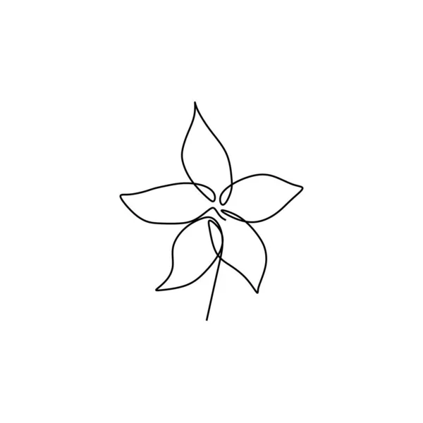Kontinuierliche Linie Kunst Zeichnung Der Minimalen Blume Hand Gezeichnet Vektor — Stockvektor