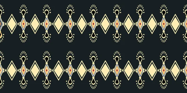Etniska Sömlösa Mönster Med Färgglada Aztec Ikat Stil Form Design — Stock vektor