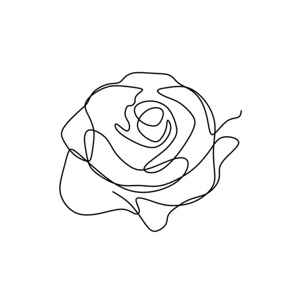 Blomma Kontinuerligt Rad Konst Teckning Vektorillustration Awesome Rose Isolerad Vit — Stock vektor