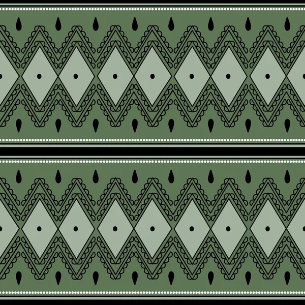 빈티지 에스닉 원활한 그려진된 아즈텍 아프리카 줄무늬 다이아몬드 일러스트 — 스톡 벡터