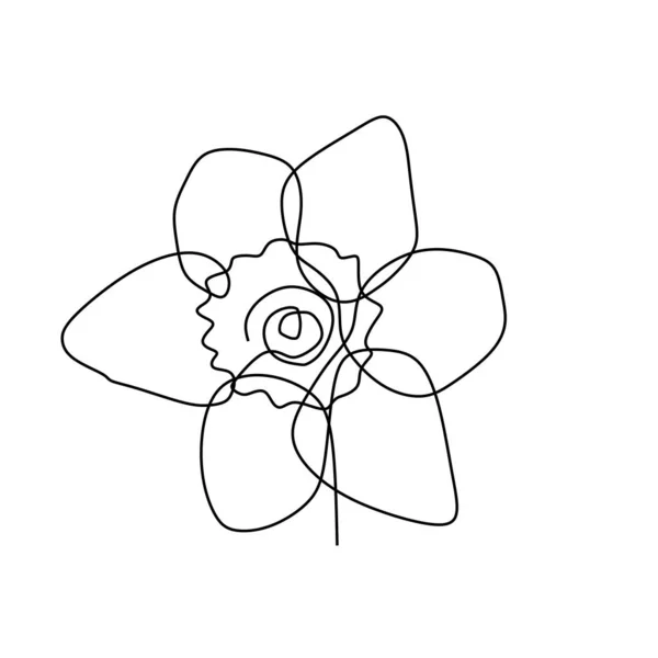 Fleurs Lys Fleurissant Une Illustration Vectorielle Dessin Ligne Continue — Image vectorielle