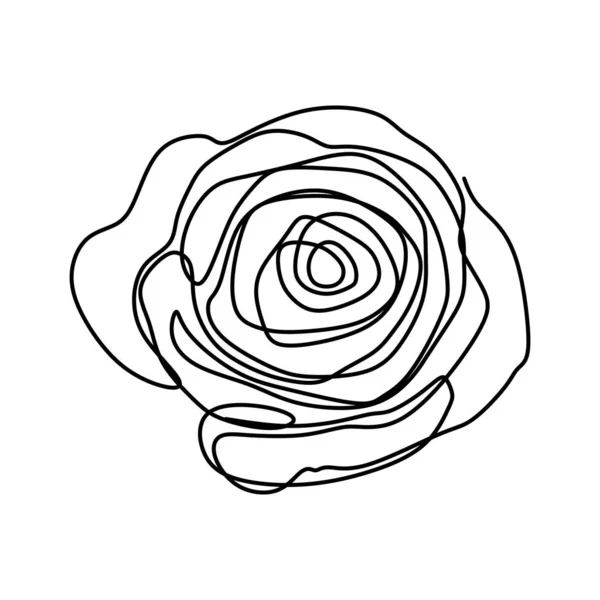 Flor Continua Una Línea Arte Dibujo Ilustración Vectorial Impresionante Rosa — Vector de stock